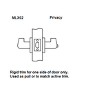 Arrow MLX02-SR Grade 2 Privacy Cylindrical Lever Lock w/ Rigid Sierra Lever Style