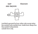 Arrow GL87-SR-26D Classroom Cylindrical Lever Lock w/ Sierra Lever Style, Satin Chrome Finish