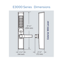 Dormakaba E-Plex E3065MSNL Narrow Stile Lever Trim for Mortise Deadlatch w/ Schlage C Keyway