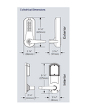 Dormakaba E-Plex E5032 Electronic Pushbutton Cylindrical Lock w/ 2-3/8" Backset