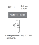 Corbin Russwin DL2211 Grade 2 Cylinder x Blank Cylindrical Deadlock