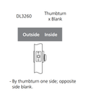 Corbin Russwin DL3260 Grade 1 Thumbturn x Blank Cylindrical Deadlock