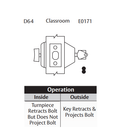 Arrow D64 Grade 1 Classroom Deadbolt