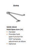 LCN 5036-H Hold Open Arm Concealed Door Closer, In Tube, Size 6