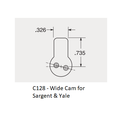 BEST 1E74-C128RP3 7-pin Mortise Cylinder, SFIC Housing, 1-1/4" w/ C128 Cam