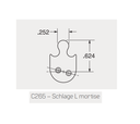 BEST 1E64-C265RP2 1-1/8" Mortise Cylinder, SFIC Housing, 6-pin w/ C265 Cam