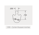 BEST 1E7428C161RP3 1-3/4" Mortise Cylinder, SFIC Housing, 7- pin w/ C161 Cam