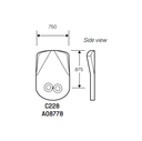 BEST 1ED7D4C228RP3 1-5/32" Slabbed Direct Motion Mortise Cylinder, 7- pin w/ C228 Cam