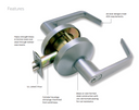 Falcon B511CP6D D Entry/office Cylindrical Lever Lock w/ Schlage C Keyway, Dane Style