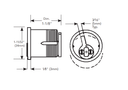 Sargent 41 LA 1-1/8" 6-pin Mortise Cylinder w/ LA Keyway