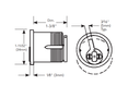 Sargent 43 1-3/8" 6-pin Mortise Cylinder