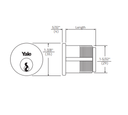 Accentra (Yale) 2153 6 138 1-3/8" 6-pin Mortise Cylinder
