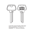 Sargent 278 5-pin Key Blank, Large bow