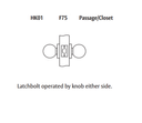 Arrow HK01-BB Passage Cylindrical Knob Lock w/ Ball Knob