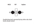 Arrow HK33-BB Asylum Cylindrical Knob Lock w/ Ball Knob
