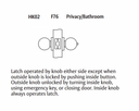 Arrow HK02-BB-630 Privacy Cylindrical Knob Lock w/ Ball Knob, Satin Stainless Steel Finish