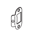 Falcon A05185-004 630 Radius T-strike, 1-1/8" x 2-3/4", 9/16" Lip, Satin Stainless Steel Finish