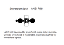 Falcon W581 HAN Grade 2 Storeroom Cylindrical Knob Lock w/ Hana Knob Style