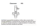 Arrow BM17 VG 26D Classroom Mortise Lock w/ V Lever and G Escutcheon, Satin Chrome Finish