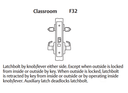 Arrow BM37 BRH 26D Double Classroom Mortise Lock w/ BR Lever and H Escutcheon, Satin Chrome Finish