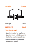 Schlage ND60PD BRW - Heavy Duty Vestibule Lever Lock - Broadway Style