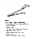 Hager 5200-PAR HDHO ALM Surface Closer w/ Extra Heavy Duty Hold Open Arm, Aluminum Finish