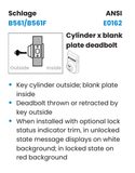 Schlage B561 OS-OCC One-Way Deadbolt w/ Exterior "VACANT/OCCUPIED" Indicator