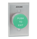 Schlage Electronics 623GR EX 1-5/8" Heavy Duty Mushroom Pushbutton, Single Gang, Green, "PUSH TO EXIT"