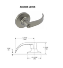 Hager 3450 26D ARC Grade 1 Entry/Office Cylindrical Lock w/ Archer Lever, Satin Chrome Finish