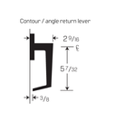 BEST 40HTKOS115H Outside Lever Only Trim Kit w/ Contour/Angle Return Lever Style