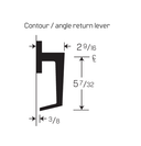 BEST 40HTKOS115H Outside Lever Only Trim Kit w/ Contour/Angle Return Lever Style