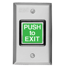SDC 423MU Push to Exit Button Switch, Electronic Timer, Fixed (30 seconds), Satin Stainless Steel Finish