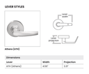 Schlage PC80 ATH Grade 1 Storeroom Cylindrical Lock, Athens Style