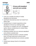 Schlage L9444 LATA Privacy with Deadbolt and Coin Turn Mortise Lock, w/ Latitude Lever and A Rose