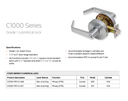 Dexter C1000-PRIV-C Grade 1 Privacy Cylindrical Lock w/ Curved Lever