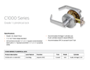 Dexter C1000-ASYL-C-626-KDC Grade 1 Double Cylinder Asylum Cylindrical Lock w/ Curved Lever, Satin Chrome Finish