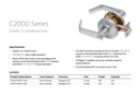Dexter C2000-PASS-C Grade 2 Passage Cylindrical Lock w/ Curved Lever
