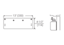 Accentra (Yale) 3158 Exposed-Back/Narrow Top Rail Drop Plate for 3301 and 3501 Series
