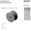 Rockwood FC161 Door Face Filler Plate, 2-5/8" diameter