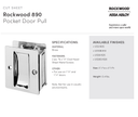 Rockwood 890 Pocket Door Pull
