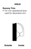 Yale PB455LN Grade 1 Dummy Lever Trim