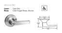 Yale MO5405LN Grade 1 Storeroom Cylindrical Lever Lock