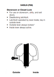 Yale PB5405LN Grade 1 Storeroom Cylindrical Lever Lock