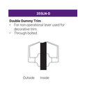 Accentra (Yale) AU355LN-D Grade 2 Double Dummy Lever Trim