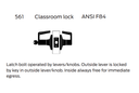 Falcon T561BD D Classroom cylindrical Lever Lock, Accepts Small Format IC Core, Dane Style