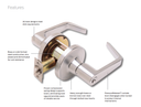 Falcon T581PD D Storeroom Cylindrical Lever Lock, Dane Style