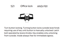 Falcon T521PD Q Office Cylindrical Lever Lock, Quantum Style