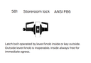 Falcon T581PD A Storeroom Cylindrical Lever Lock, Avalon Style