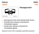 Falcon TM101 AVA Passage Lever Lock, Avalon Style