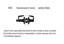 Falcon B581PD D Storeroom Cylindrical Lever Lock, Dane Style